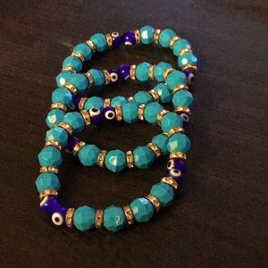 Blue evil eye bracelets 1 bundle